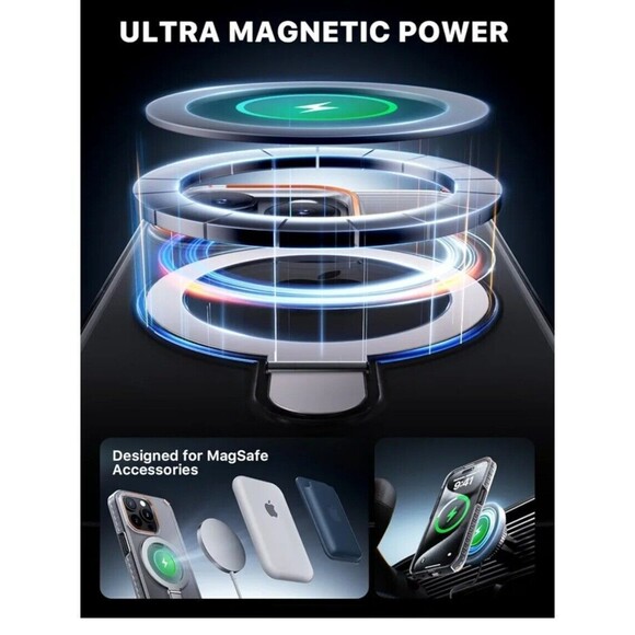 QTlier for iPhone 15 Pro Case, Double-Layer Case with Ring Stand [Military-Grade - Picture 5 of 7